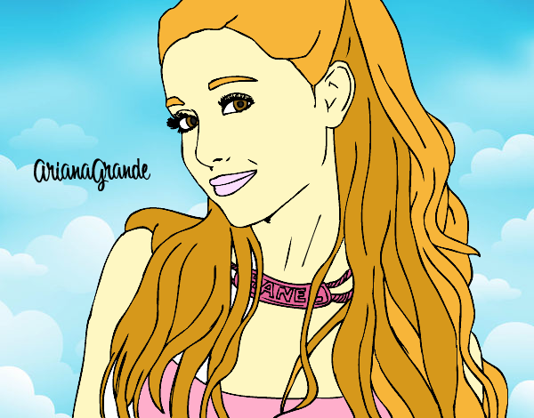 Dibujo Ariana Grande con collar pintado por ximena11