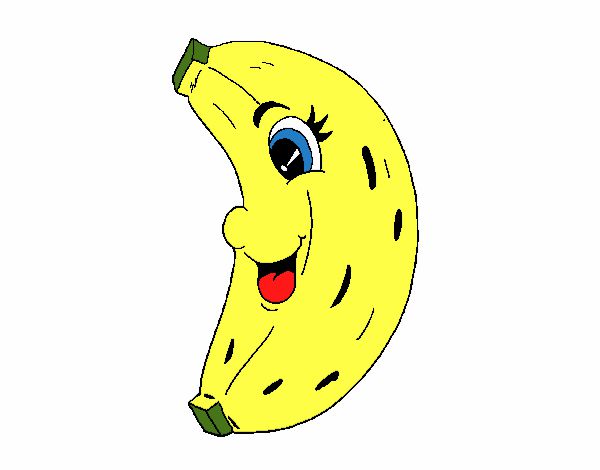 Dibujo Banana feliz pintado por Potte