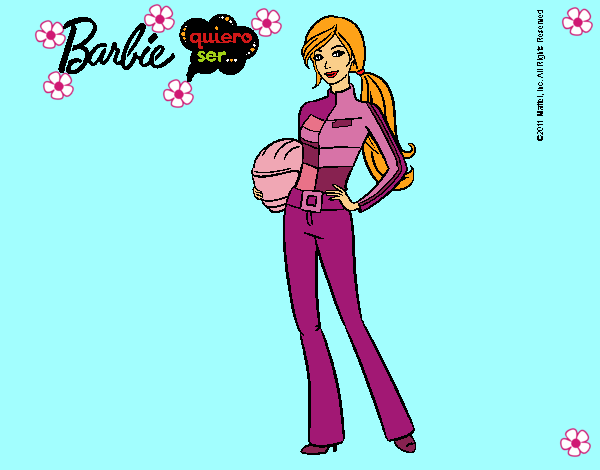 Dibujo Barbie piloto de motos pintado por LunaLunita