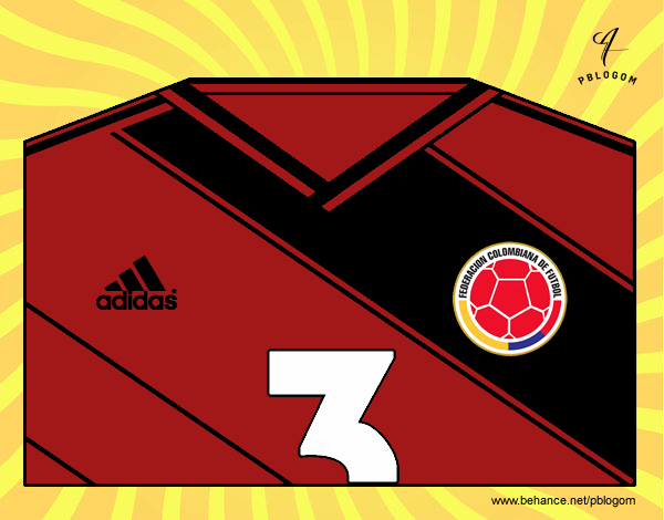 Dibujo Camiseta del mundial de fútbol 2014 de Colombia pintado por bautopa
