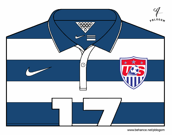 Dibujo Camiseta del mundial de fútbol 2014 de los Estados Unidos pintado por bautopa