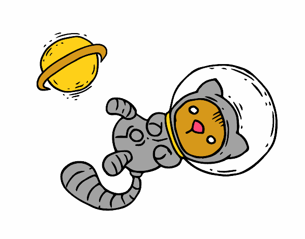 Dibujo Gatito astronauta pintado por charis