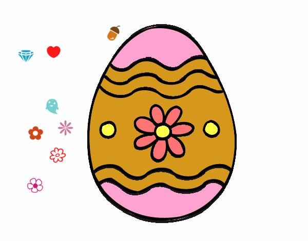 Dibujo Huevo de Pascua margarita pintado por nourso