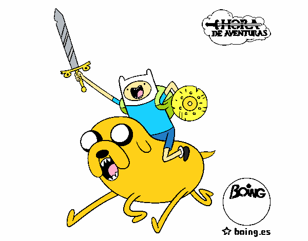 Dibujo Jake y Finn al ataque pintado por Evil