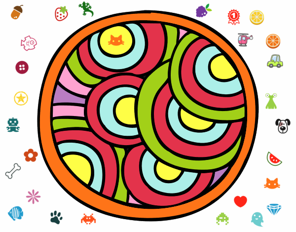 Dibujo Mandala circular pintado por karen88827