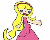 Dibujo Princesa con el pelo largo pintado por Potte