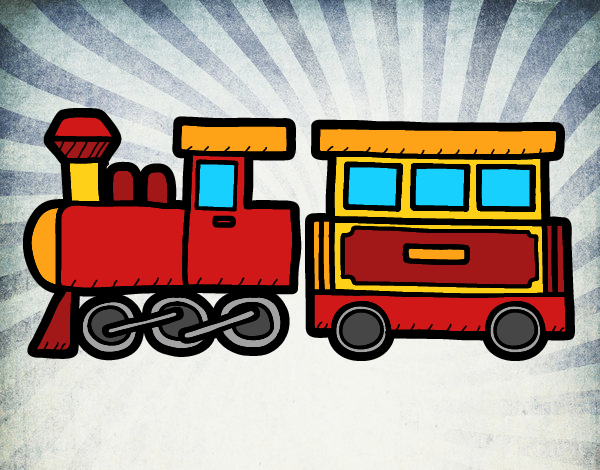 Dibujo Tren alegre pintado por vamor
