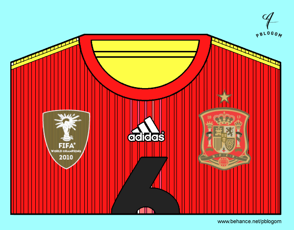 Dibujo Camiseta del mundial de fútbol 2014 de España pintado por ainara_tl