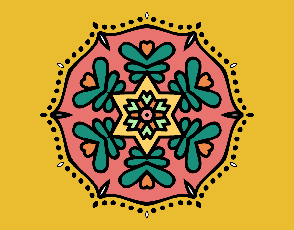 Dibujo Mandala simétrica pintado por merchindan