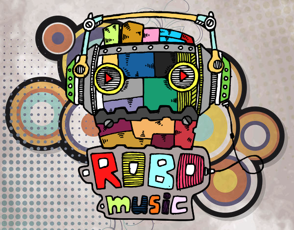 Dibujo Robot music pintado por ema15