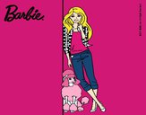 Dibujo Barbie con cazadora de cuadros pintado por Potte