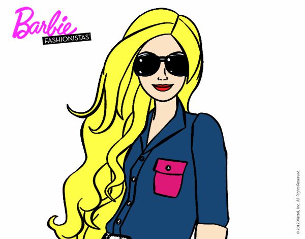 Dibujo Barbie con gafas de sol pintado por Potte