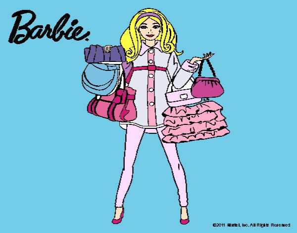 Dibujo Barbie de compras pintado por Potte