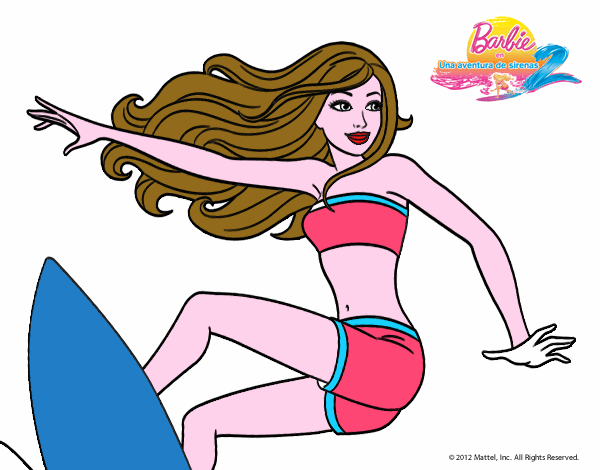 Dibujo De Barbie Surfeando Pintado Por En Dibujos Net El D A A