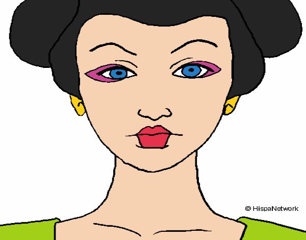 Dibujo Cara de geisha pintado por Potte
