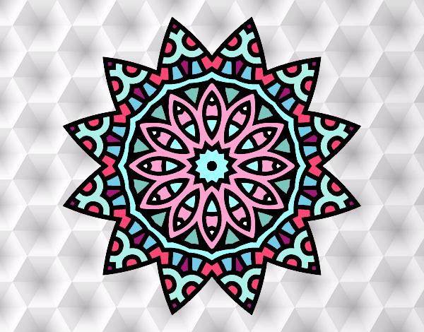 Dibujo Mandala estrella pintado por rakel23