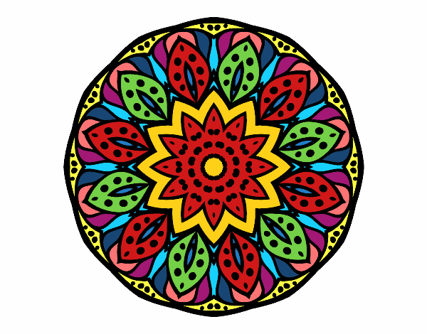 Dibujo Mandala naturaleza pintado por Linda CL