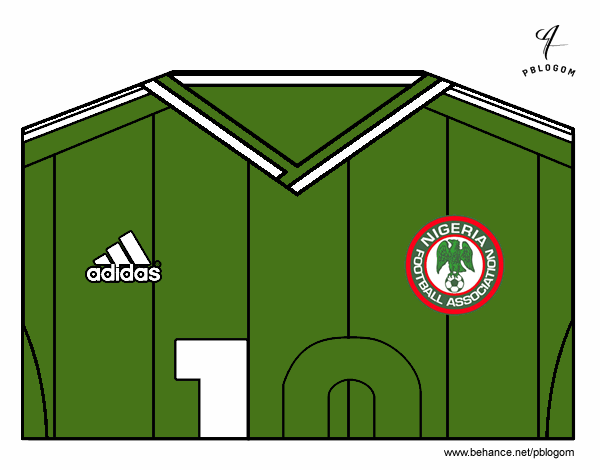 Dibujo Camiseta del mundial de fútbol 2014 de Nigeria pintado por bautopa