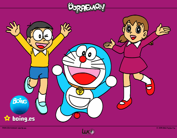 Dibujo Doraemon y amigos pintado por RO_CI_2004