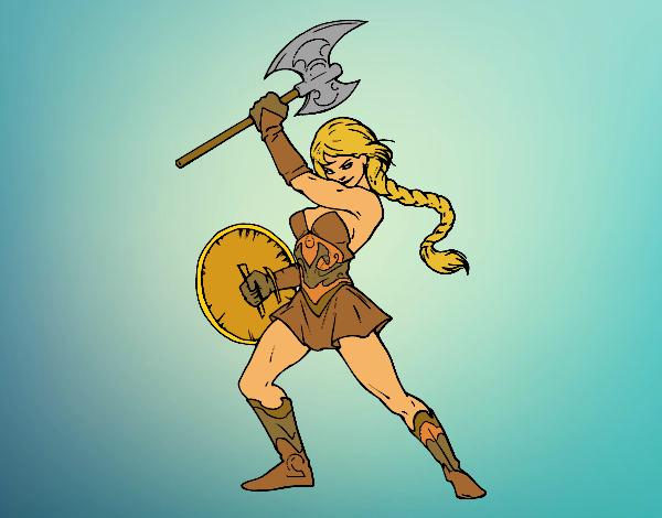 Dibujo Heroína vikinga pintado por cati23