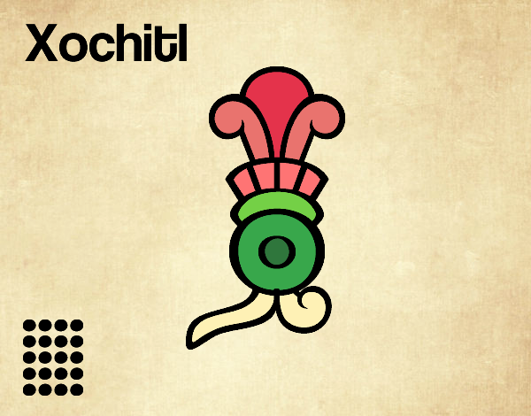 Dibujo Los días aztecas: la flor Xochitl pintado por ItzelFL