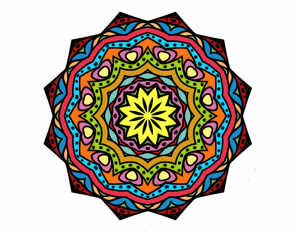 Dibujo Mandala con estratos pintado por merchindan