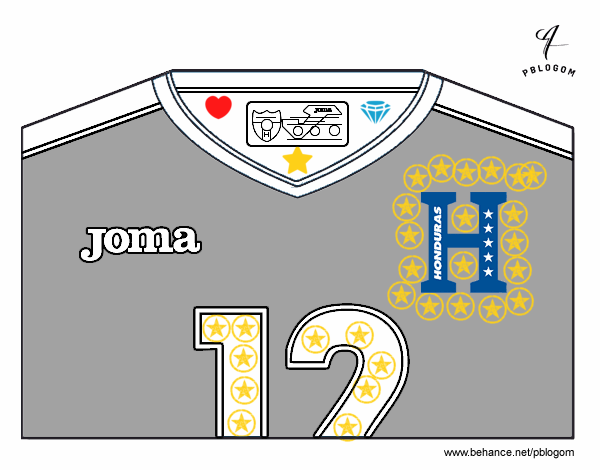 Dibujo Camiseta del mundial de fútbol 2014 de Honduras pintado por bautopa