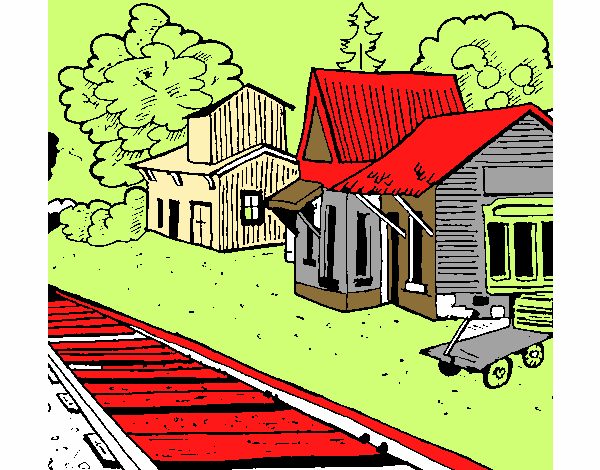 Dibujo Estación de tren pintado por fakiumanci