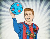 Dibujo Lionel Messi pintado por savador