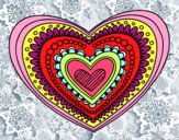 Dibujo Mandala corazón pintado por Polilaia