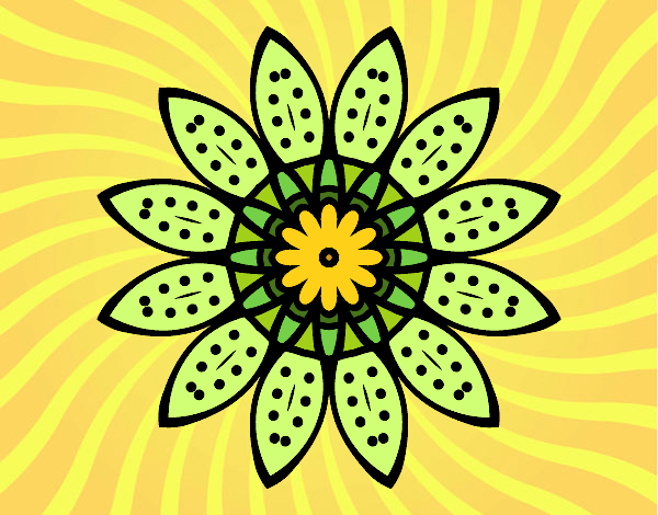 Dibujo Mandala flor con pétalos pintado por cati23