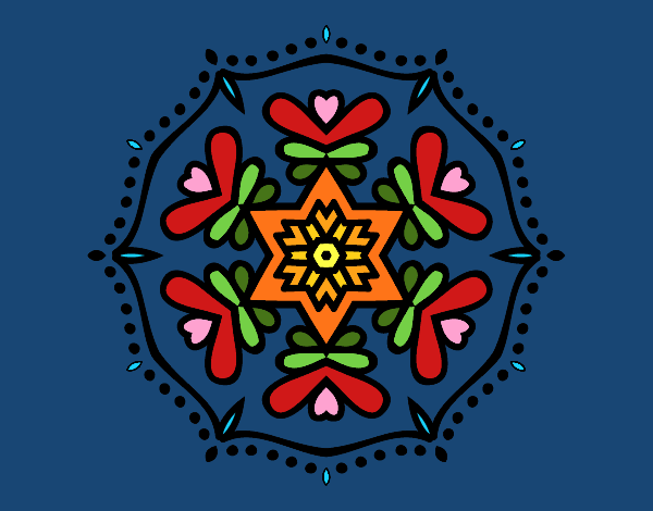 Dibujo Mandala simétrica pintado por queyla