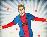 Dibujo Messi pintado por savador