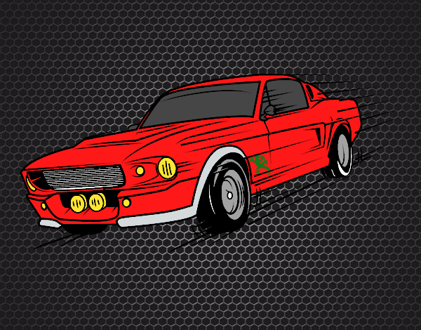 Dibujo Mustang retro pintado por fakiumanci