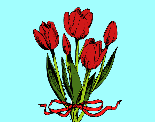 Dibujo Tulipanes con lazo pintado por Jesi11