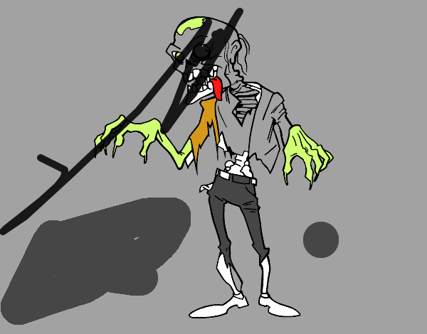 Dibujo Un zombie pintado por daviddomal