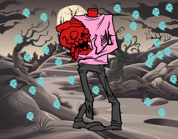 Dibujo Zombie sin cabeza pintado por MIGMAR