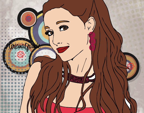 Dibujo Ariana Grande con collar pintado por sarayyy222