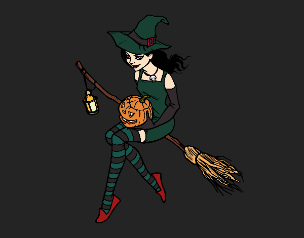 Dibujo Bruja de Halloween pintado por ImJessi