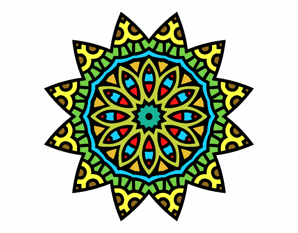 Dibujo Mandala estrella pintado por FDANI