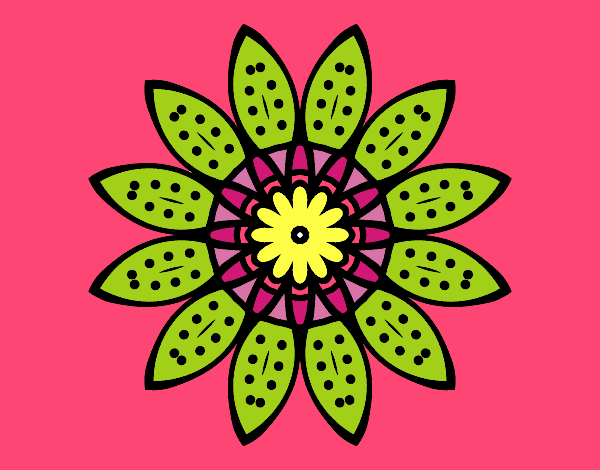 Dibujo Mandala flor con pétalos pintado por FDANI