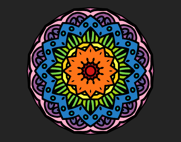 Dibujo Mandala modernista pintado por queyla