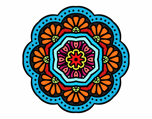 Dibujo Mandala mosaico modernista pintado por FDANI