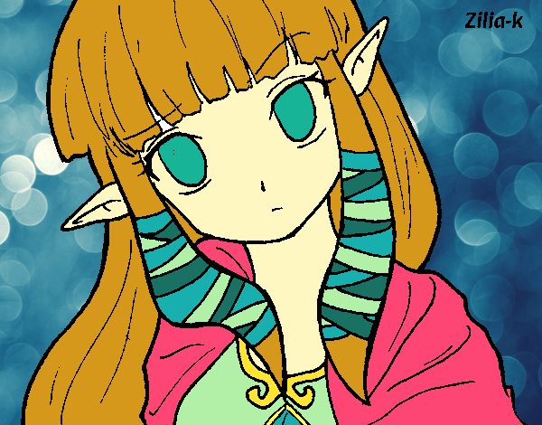 Dibujo Princesa Zelda pintado por Ali2004