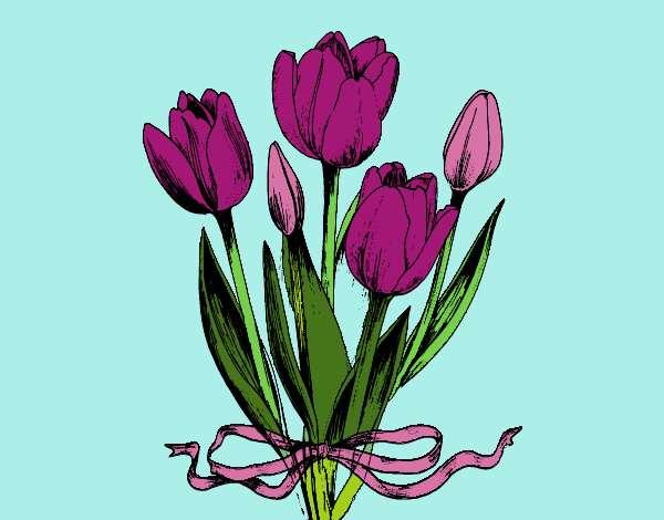 Dibujo Tulipanes con lazo pintado por sarayyy222