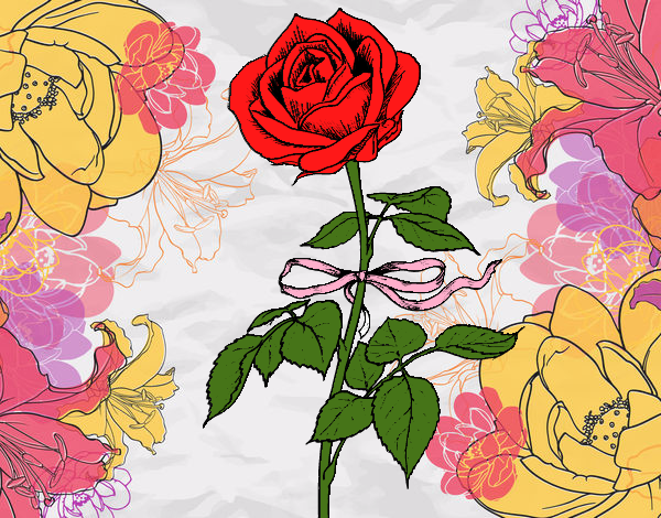 Dibujo Una rosa pintado por anahi22005