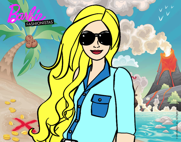 Dibujo Barbie con gafas de sol pintado por sarayyy222