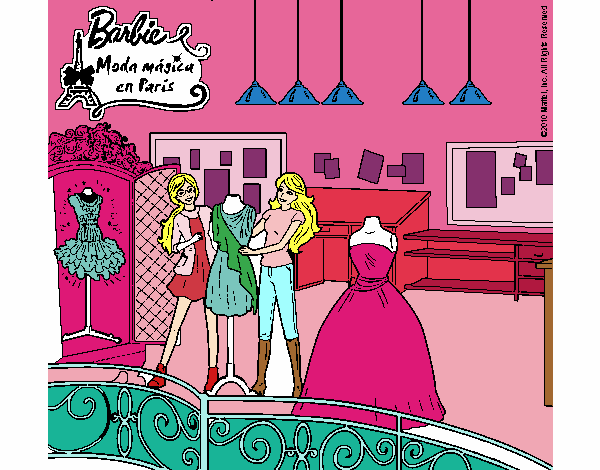 Dibujo Barbie en la tienda pintado por sarayyy222
