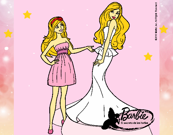 Dibujo Barbie estrena vestido pintado por LunaLunita