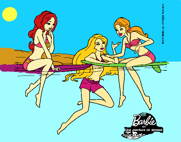 Dibujo Barbie y sus amigas pintado por LunaLunita